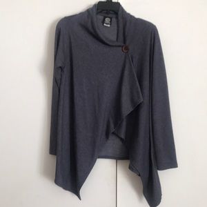 Blue gray wrap sweater